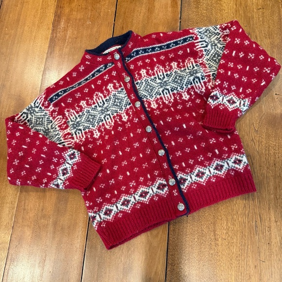 Vintage L.L. Bean Women’s Wool-Blend Button Front Fair Isle Sweater, Women's M - Picture 5 of 12
